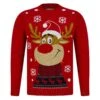 Mens Smiling Rudolph Reindeer Christmas Jumper 2 Mens Smiling Rudolph Reindeer Christmas Jumper -Halloween Supply Store SRG1A17079 F 1.opt