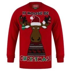 Mens It Moose Be Christmas Festive Xmas Jumper 8 Mens It Moose Be Christmas Festive Xmas Jumper -Halloween Supply Store SRG1A17089 F 1.opt