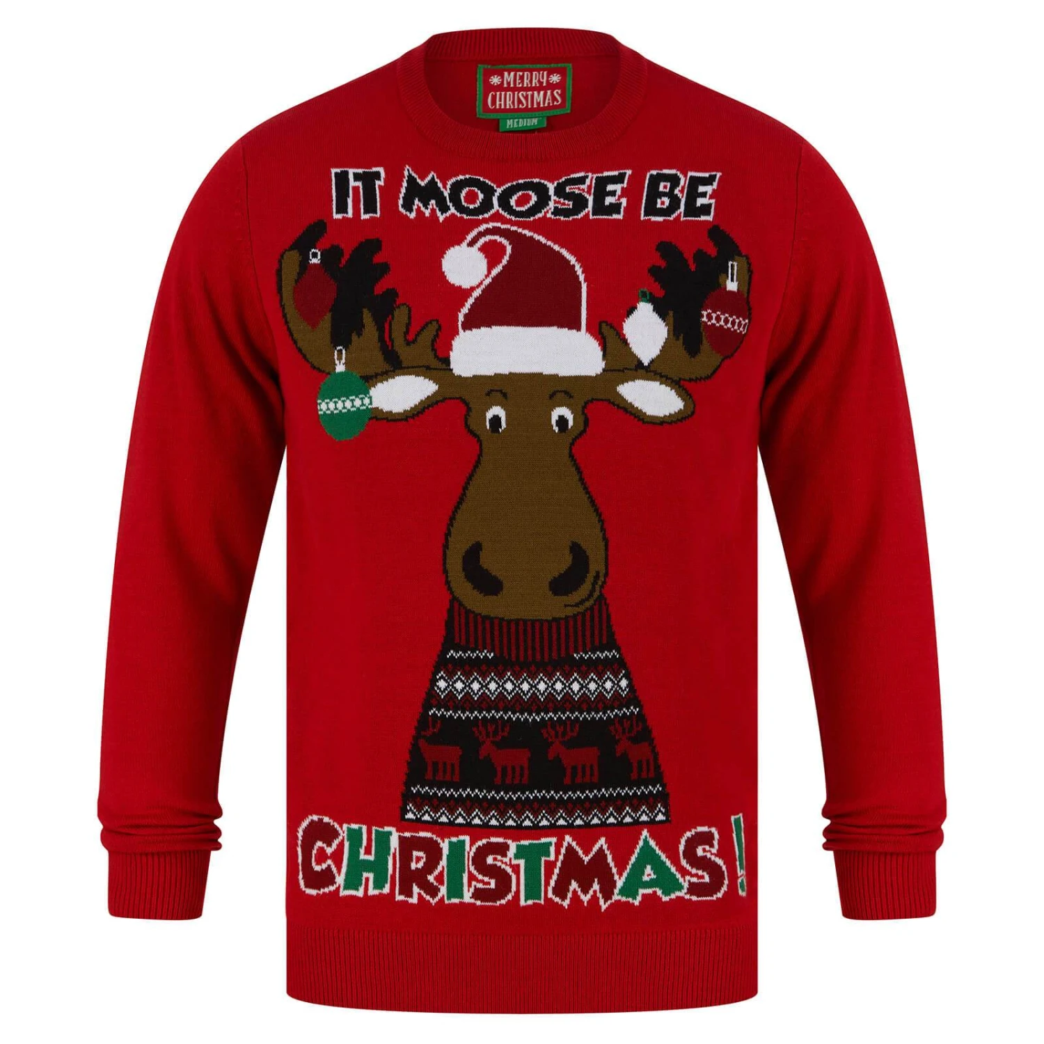 Mens It Moose Be Christmas Festive Xmas Jumper 5 Mens It Moose Be Christmas Festive Xmas Jumper - Image 3