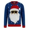 Mens LED Christmas Jumper Bearded Santa Light Up Shades 1 Mens LED Christmas Jumper Bearded Santa Light Up Shades -Halloween Supply Store SRG1A17383 A 1.opt