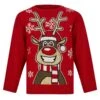 Kids Happy Reindeer Christmas Jumper Snow Rudolph Red Black -Halloween Supply Store SRG2A17153 A 1 opt