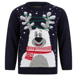 Kids LED Fluffy Polar Bear Christmas Jumper Light Up 8 Kids LED Fluffy Polar Bear Christmas Jumper Light Up -Halloween Supply Store SRG2A17412 A 1.opt