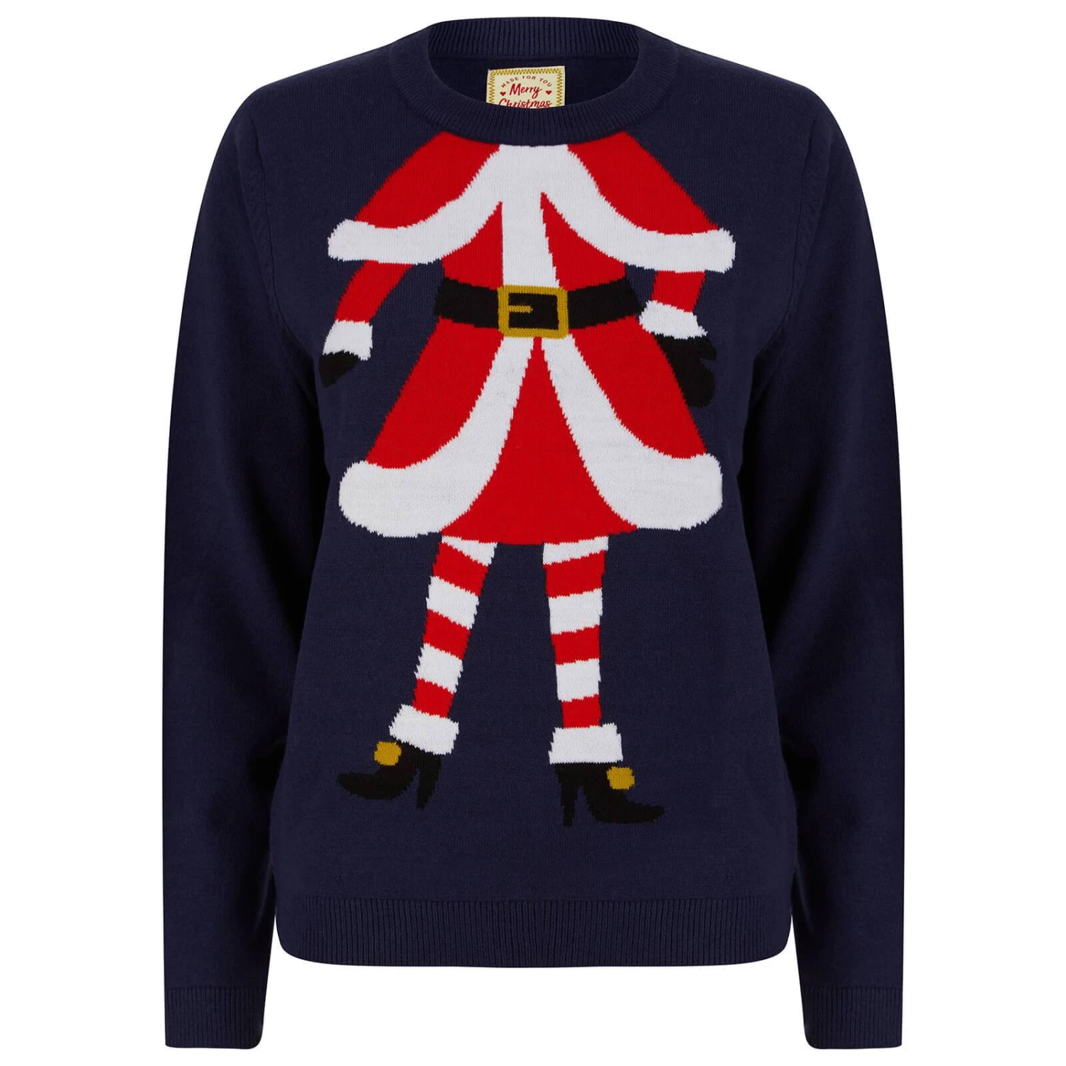 Womens Mrs Claus Christmas Jumper Navy Blue Xmas Sweater 3 Womens Mrs Claus Christmas Jumper Navy Blue Xmas Sweater
