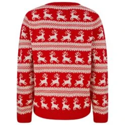 Womens Traditional Christmas Jumper Leaping Reindeer Red -Halloween Supply Store SRG3A17239 E 2 opt