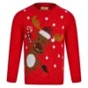 Kids Peeking Reindeer Christmas Jumper Rudolph Red Sequins -Halloween Supply Store SRG4A17252 1 opt