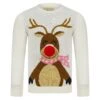 Kids Happy Reindeer Christmas Jumper Red Pom Pom Nose -Halloween Supply Store SRG4A17254 1 opt