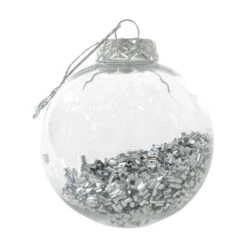 9pk Metallic Foil Filled Shaker Christmas Tree Baubles 8cm 23 9pk Metallic Foil Filled Shaker Christmas Tree Baubles 8cm -Halloween Supply Store SilverShakerBauble1