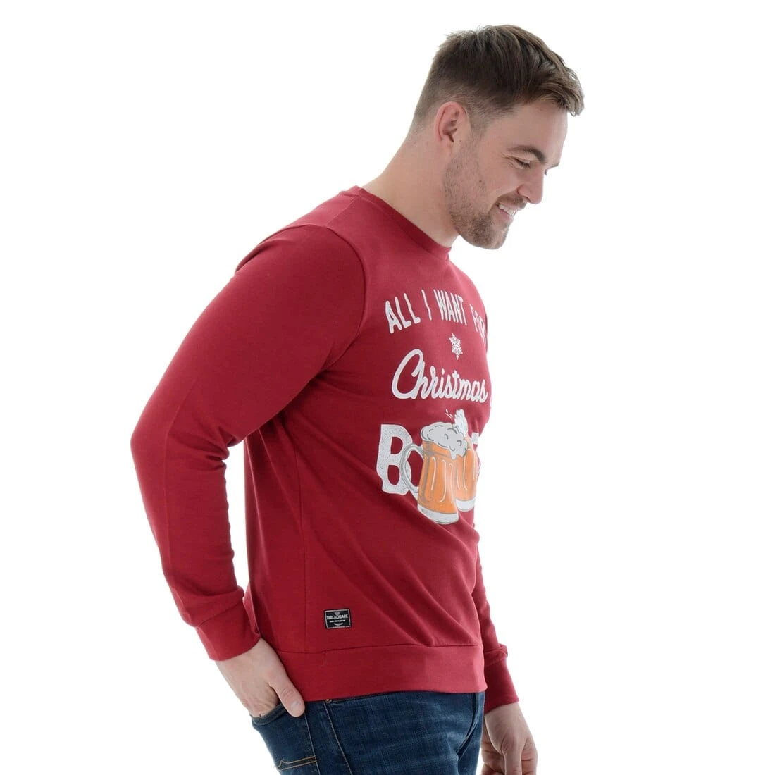 Mens Novelty Christmas Jumper Sweatshirt All I Want Is Booze 4 Mens Novelty Christmas Jumper Sweatshirt All I Want Is Booze - Image 2