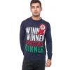 Mens Christmas Jumper Winner Xmas Dinner Slogan Navy Turkey