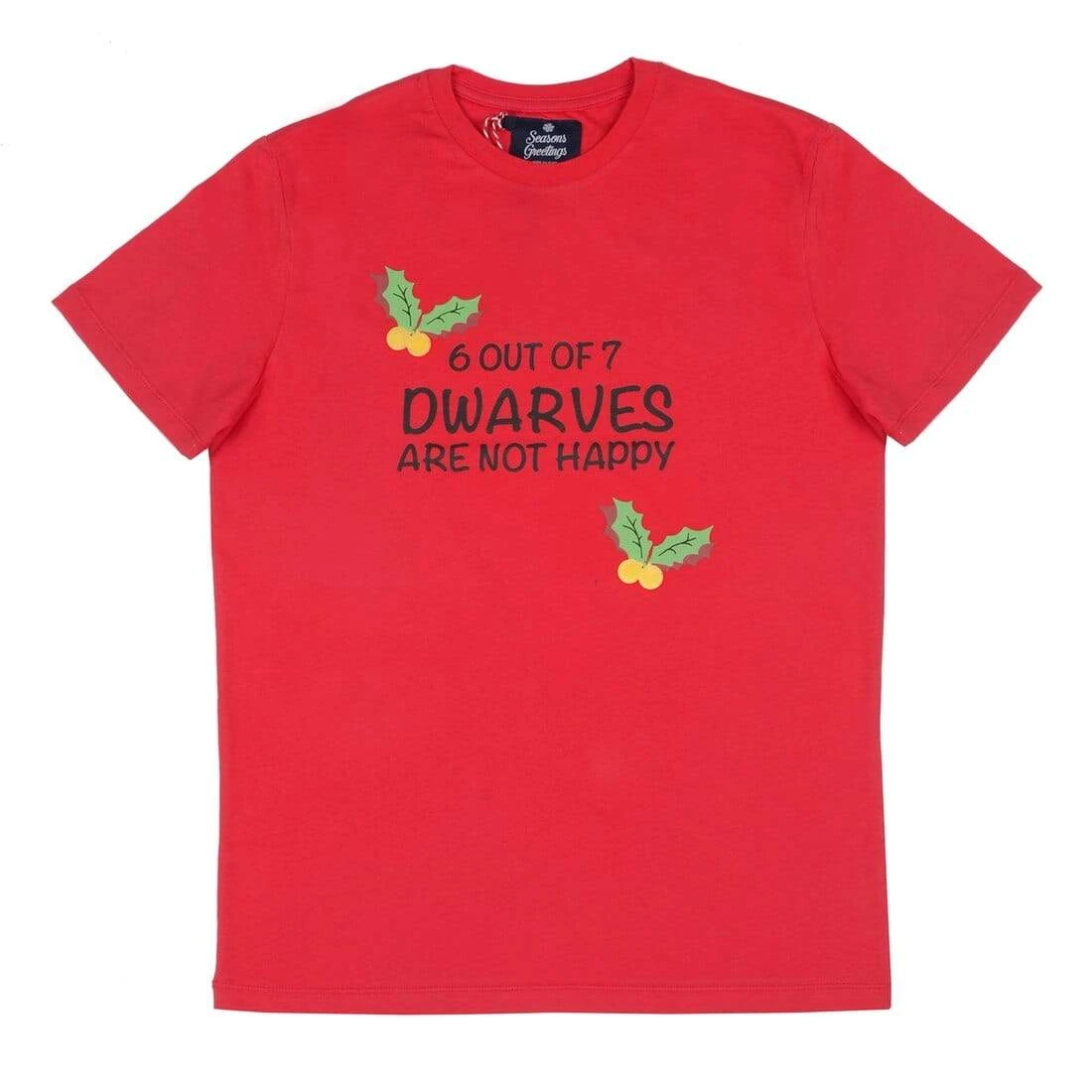 Mens Christmas T-Shirt Dwarves Slogan Novelty Red Xmas Top 3 Mens Christmas T-Shirt Dwarves Slogan Novelty Red Xmas Top