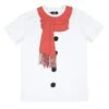 Mens Christmas T-Shirt Snowman Red Scarf White Fun Xmas Top -Halloween Supply Store VISMW06038WHT 1600 1 72383.1541781600.1100.1100