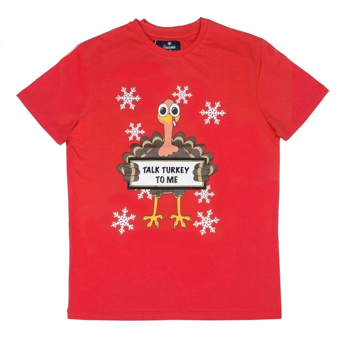 Mens Christmas T-Shirt Talk Turkey To Me Red Xmas Fun Top 3 Mens Christmas T-Shirt Talk Turkey To Me Red Xmas Fun Top
