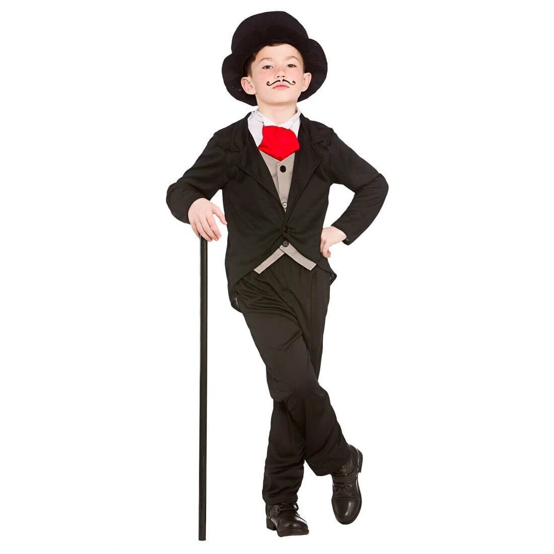 Boys Victorian Gentleman Top Hat Black Halloween Costume 3 Boys Victorian Gentleman Top Hat Black Halloween Costume