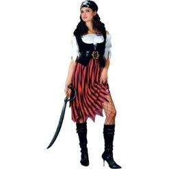 Womens Pirate Fancy Dress Halloween Costume Caribbean
