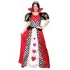 Womens Fairytale Queen Of Hearts Fancy Dress Halloween Costume
