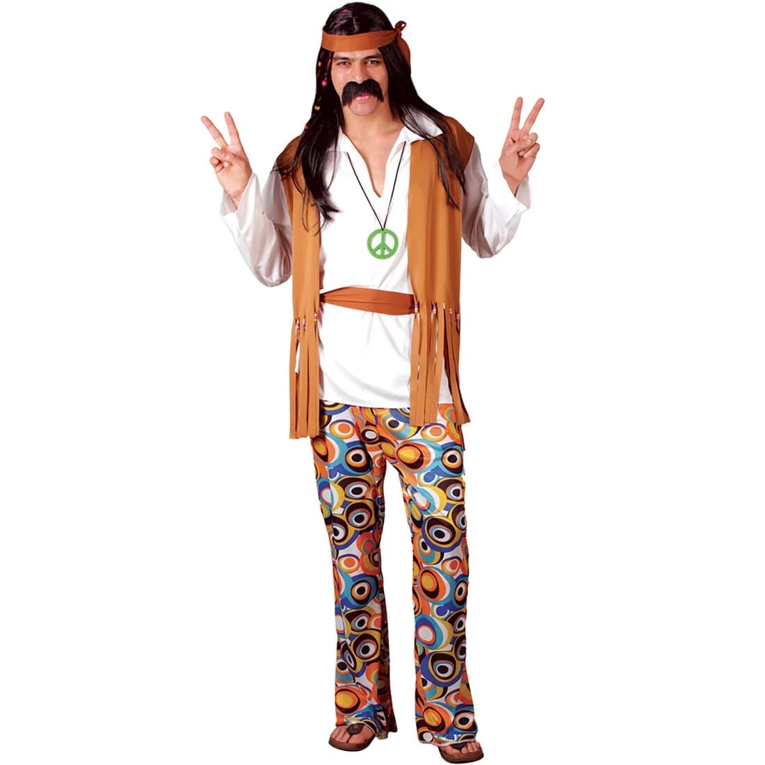 Mens 60s Woodstock Hippy Fancy Dress Halloween Costume 3 Mens 60s Woodstock Hippy Fancy Dress Halloween Costume