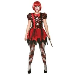 Horror Clown Womens Evil Fancy Dress Halloween Costume