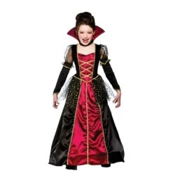 Girls Princess Vampira Fancy Dress Halloween Costume Party