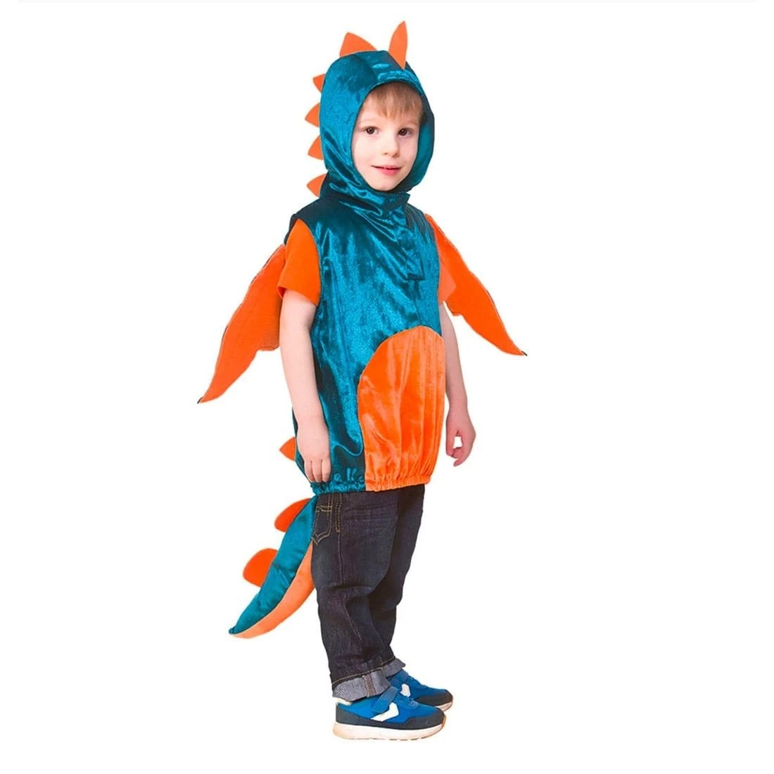 Childs Dinosaur Hooded Tabard Halloween Fancy Dress Age 3-5 3 Childs Dinosaur Hooded Tabard Halloween Fancy Dress Age 3-5