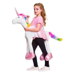Childs Ride On Unicorn Fantasy Rainbow Fancy Dress Age 5-7