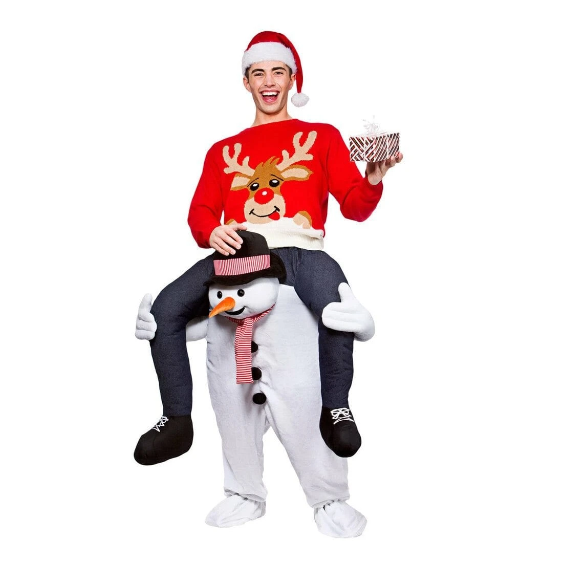 Adults Carry Me Snowman Fancy Dress Up Party Costume 3 Adults Carry Me Snowman Fancy Dress Up Party Costume