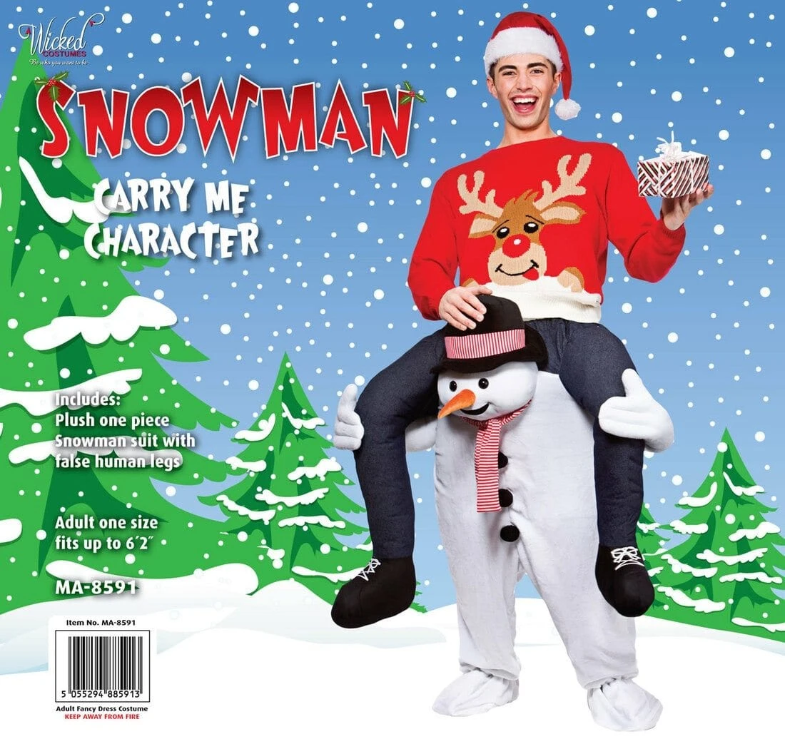Adults Carry Me Snowman Fancy Dress Up Party Costume 4 Adults Carry Me Snowman Fancy Dress Up Party Costume - Image 2