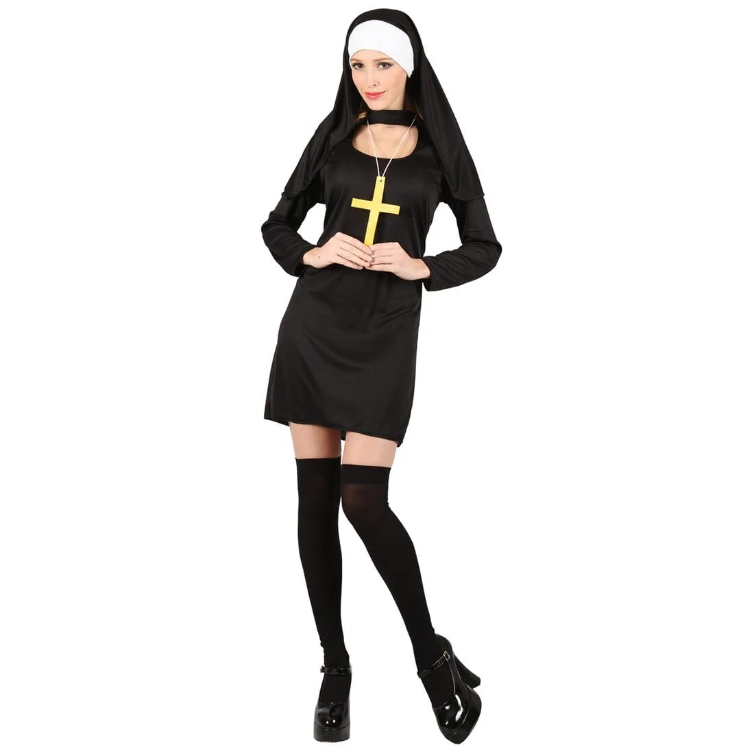 Womens Sexy Nun Fancy Dress Habit Convent Sister Costume 3 Womens Sexy Nun Fancy Dress Habit Convent Sister Costume
