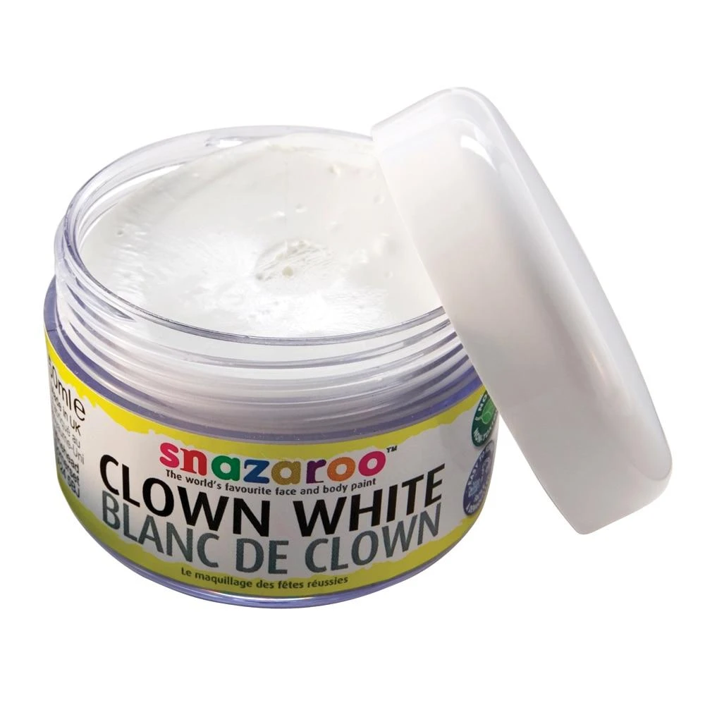 Snazaroo 50ml Clown White Facepaint Halloween Accessory 3 Snazaroo 50ml Clown White Facepaint Halloween Accessory