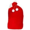 Santa Sack Deluxe Red Velvet Gift Bag White Pom Poms