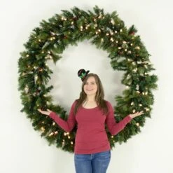 60"/40" Giant Pre-Lit LED Christmas Wreath Outdoor Decoration -Halloween Supply Store XS3627 1600 4 31048.1504878820.1100.1100