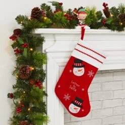43cm Red Fleece Letter To Santa Snowman Christmas Stocking