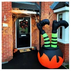 Giant 6ft Pumpkin And Witches Legs Light Up Inflatable Halloween Outdoor Decoration -Halloween Supply Store XS4238 1600 lifestyle 64231