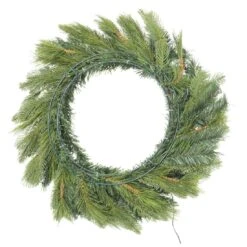 Christmas Wreath Pre-Lit Luxury Artificial Green Pine Tips -Halloween Supply Store XS4352 1600 3 09612.1544696627.1100.1100