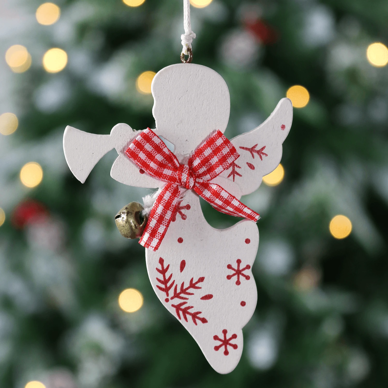 Set Of 6 Angel Christmas Tree Decorations Wooden Boxed 4 Set Of 6 Angel Christmas Tree Decorations Wooden Boxed - Image 2