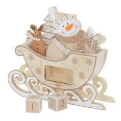 Snowman Sleigh Wooden Christmas Calendar With Number Blocks -Halloween Supply Store XS5123 1600 2 89155.1508496858.1100.1100