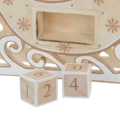 Snowman Sleigh Wooden Christmas Calendar With Number Blocks -Halloween Supply Store XS5123 1600 3 03339.1508496858.1100.1100