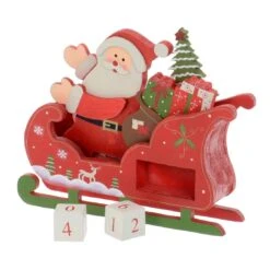 Santa Sleigh Wooden Christmas Calendar With Number Blocks -Halloween Supply Store XS5124 1600 2 79015.1508497091.1100.1100