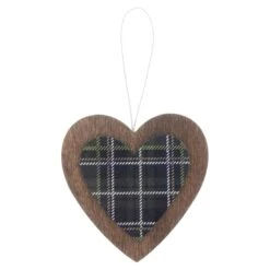 Set Of 6 Tartan Wooden Hanging Christmas Tree Decorations -Halloween Supply Store XS5264 1600 2 38816.1508510441.1100.1100