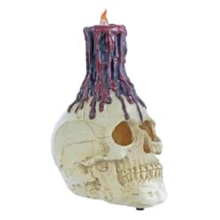 LED Skull Halloween Party Decoration Black Candle Resin 26cm 8 LED Skull Halloween Party Decoration Black Candle Resin 26cm -Halloween Supply Store XS5745 1600 3 81439.1533290919.1100.1100