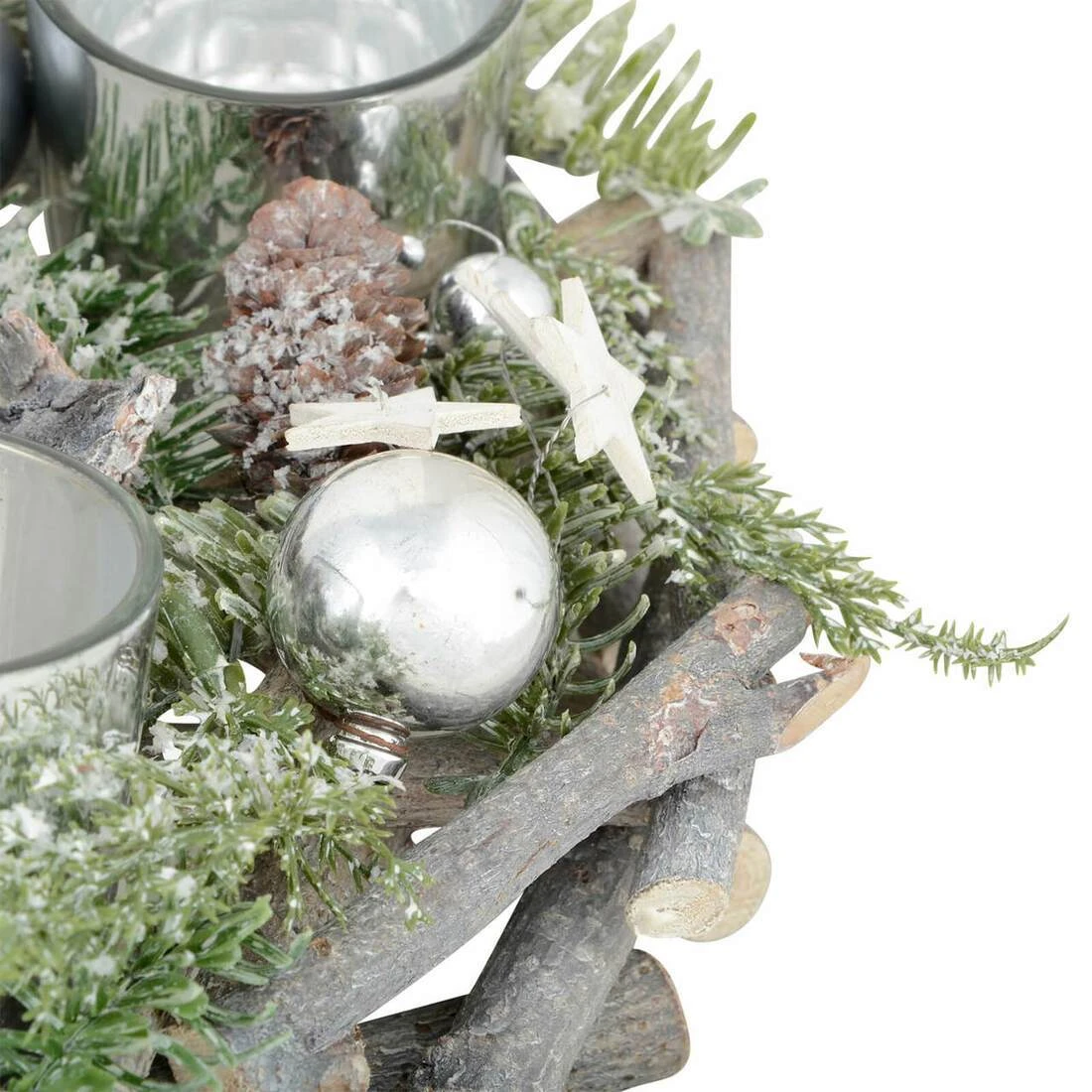 Wooden Wreath Tealight Candle Holder Christmas Decoration 30cm 9 Wooden Wreath Tealight Candle Holder Christmas Decoration 30cm - Image 7