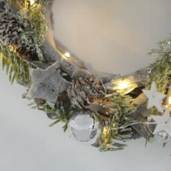 9" Pre-Lit Wooden Stick Wreath Christmas Xmas Decoration -Halloween Supply Store XS5771 1600 4 24500.1536851586.1100.1100
