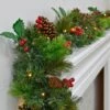 6ft Pre-Lit Decorated Artificial Christmas Garland With Timer -Halloween Supply Store XS5818 LS 1 opt
