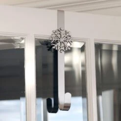 Christmas Wreath Hanger Snowflake Silver Metal Door Hook 35cm -Halloween Supply Store XS5834 life 1600 2 64395.1543313939.1100.1100