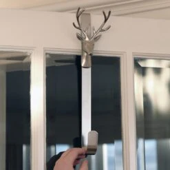 Christmas Wreath Hanger Reindeer Silver Metal Door Hook 35cm -Halloween Supply Store XS5835 life 1600 2 02902.1542978110.1100.1100