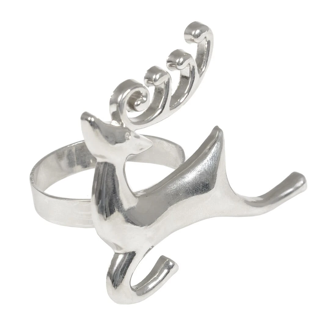 Set Of 4 Christmas Napkin Rings Silver Metal Table Decoration 5 Set Of 4 Christmas Napkin Rings Silver Metal Table Decoration - Image 3