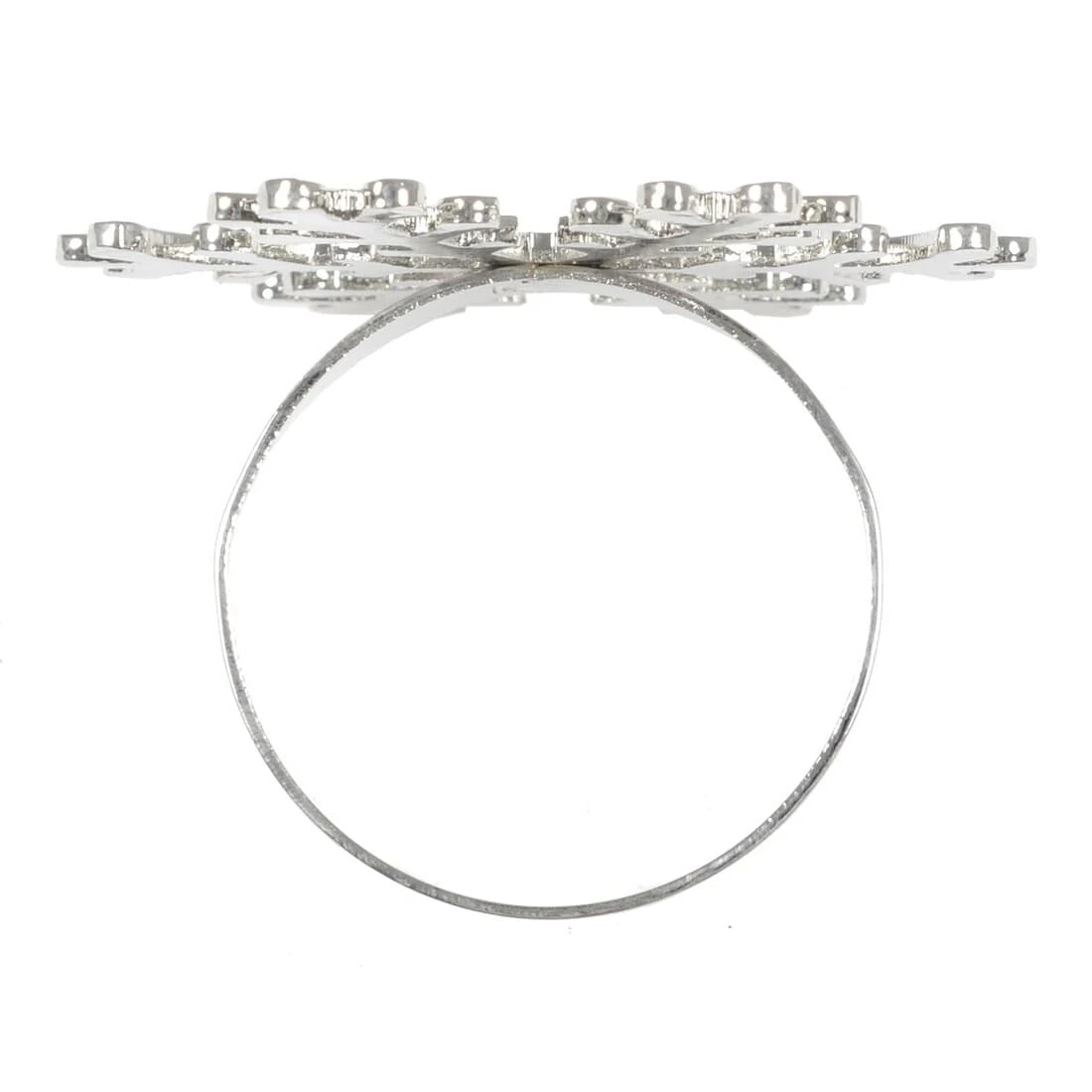 Set Of 4 Christmas Napkin Rings Silver Metal Table Decoration 7 Set Of 4 Christmas Napkin Rings Silver Metal Table Decoration - Image 5