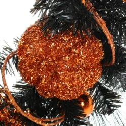 24" Orange Witch Halloween Wreath Sparkly Hanging Decoration -Halloween Supply Store XS5954 1600 5 91787.1533736149.1100.1100