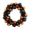 16" Halloween Wreath With Black & Orange Baubles Decoration -Halloween Supply Store XS5957 1600 1 83521.1533737291.1100.1100