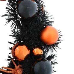 16" Halloween Wreath With Black & Orange Baubles Decoration -Halloween Supply Store XS5957 1600 3 69572.1533737291.1100.1100
