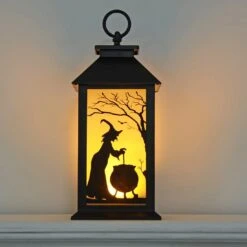 Cackle & Co Black Halloween Design Lantern With Lights -Halloween Supply Store XS6361 1600 4 73039.1564660689.1100.1100